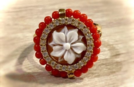 bague camee corail