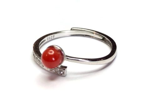 bague anneau croisé corail