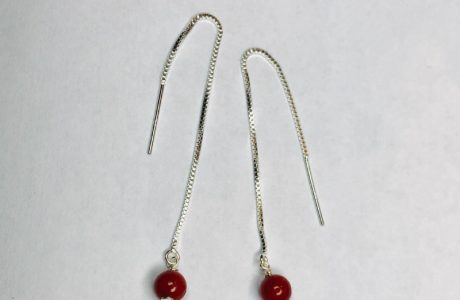 boucles d'oreilles boho chic perles 5mm sur chaine traversante