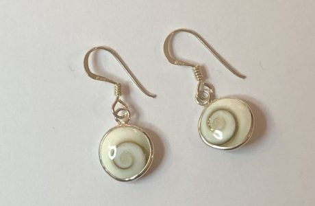 Boucles d'oreilles Oeil de Sainte Lucie de 1cm de diamètre, monté sur Argent 925/1000