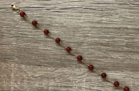 bracelet corail rouge 6 mm et or 18kts