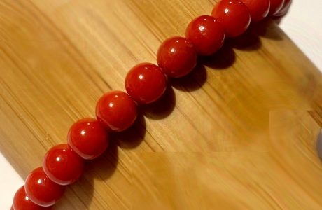 bracelet perles boules de corail rouge de Méditerranée 6mm