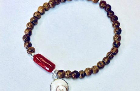 bracelet corail bois de santal et oeil de Sainte Lucie de Méditerranée