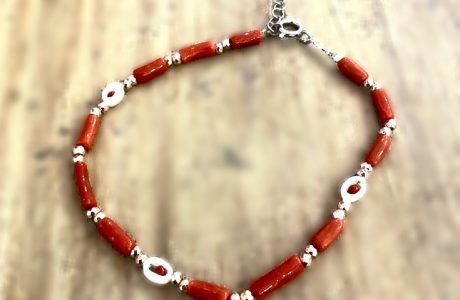 bracelet corail rouge et nacre