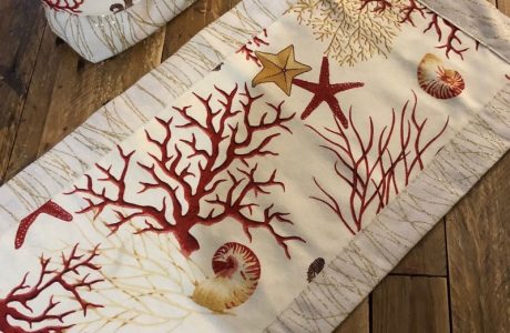 chemin de table corail et or