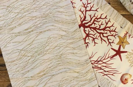 chemin de table corail et or