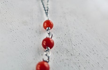 Collier rosaire en corail rouge de Bonifacio et argent