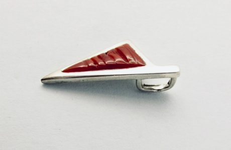 Pendentif corse stylisée corail rouge et argent massif