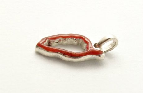 pendentif corse corail rouge et argent