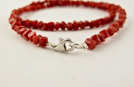 collier sassolini véritable corail rouge de méditerranée