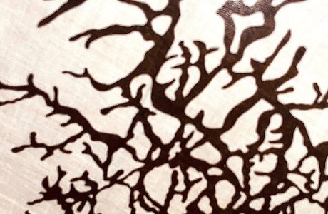 pareo coton motif corail noir sur blanc